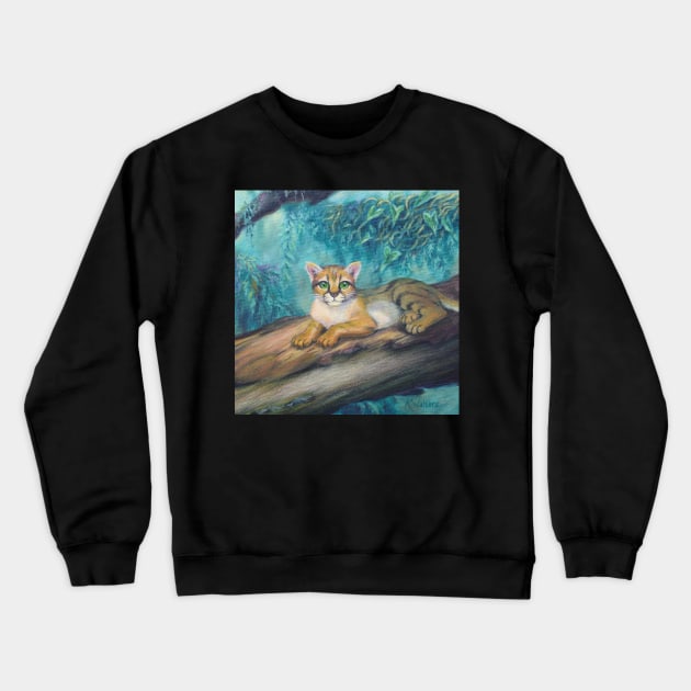 Jungle Cat Crewneck Sweatshirt by AnimalWhimsy